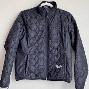 MARKER Women's Quilted Full Zip Jacket Black‎ Front Pockets Insulated Waterproof